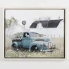 Canvas Art-Kirkland's Home Blue Pickup Truck And Barn Canvas Art Print Blue/Green/White