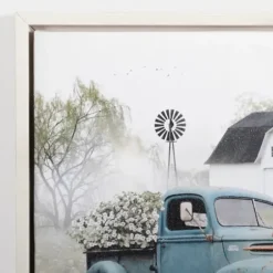 Canvas Art-Kirkland's Home Blue Pickup Truck And Barn Canvas Art Print Blue/Green/White