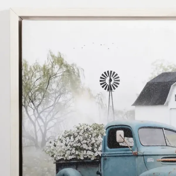 Canvas Art-Kirkland's Home Blue Pickup Truck And Barn Canvas Art Print Blue/Green/White