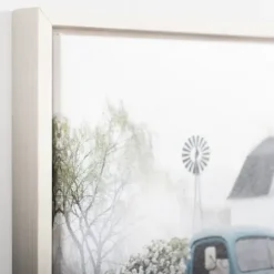 Canvas Art-Kirkland's Home Blue Pickup Truck And Barn Canvas Art Print Blue/Green/White
