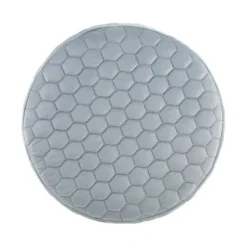 Benches & Ottomans-Kirkland's Home Blue Quilted Honeycomb Ottoman Blue/Gray