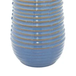 Table Lamps-Kirkland's Home Blue Ribbed Stoneware Table Lamp White