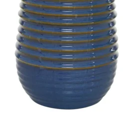 Table Lamps-Kirkland's Home Blue Ribbed Stoneware Table Lamp White