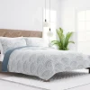 Quilts-Kirkland's Home Blue Scalloped Reversible 3-Pc. Queen Quilt Set Blue/White