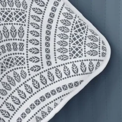 Quilts-Kirkland's Home Blue Scalloped Reversible 3-Pc. King Quilt Set Blue/White