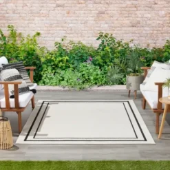Outdoor Rugs-Kirkland's Home Blue Shades Striped Indoor/Outdoor Area Rug, 7X9 Blue/White
