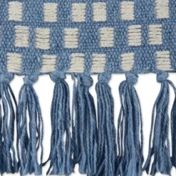 Blankets & Throws-Kirkland's Home Blue Stonewash Urban Check Throw Blue/Ivory