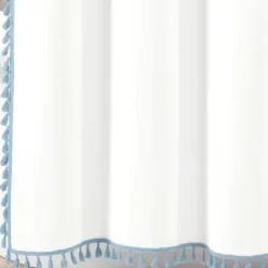 Shower Curtains-Kirkland's Home Blue Stripe Diamond Tufted Shower Curtain Blue/White