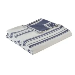 Duvets-Kirkland's Home Blue Stripe Reversible 3-Pc. Queen Duvet Cover Set Blue/White