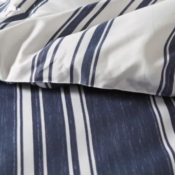 Duvets-Kirkland's Home Blue Stripe Reversible 3-Pc. Queen Duvet Cover Set Blue/White