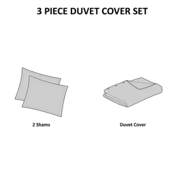 Duvets-Kirkland's Home Blue Stripe Reversible 3-Pc. Queen Duvet Cover Set Blue/White