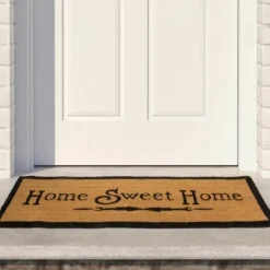 Doormats-Kirkland's Home Blue Striped Hello Doormat Blue/Tan/Black