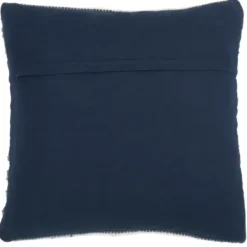 Pillows-Kirkland's Home Blue Striped Textured Denim Pillow Blue/White