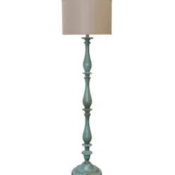 Floor Lamps-Kirkland's Home Blue Traditional Avignon Floor Lamp Tan