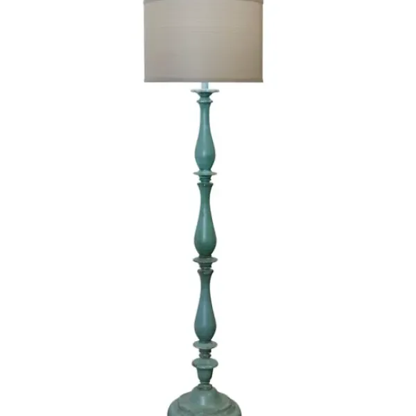 Floor Lamps-Kirkland's Home Blue Traditional Avignon Floor Lamp Tan