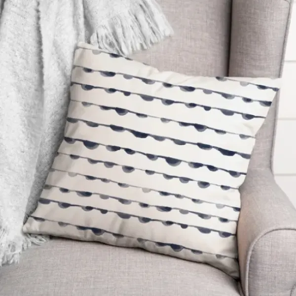 Pillows-Kirkland's Home Blue Watercolor Dot Chain Pattern Pillow White