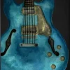 Framed Art-Kirkland's Home Blue Watercolor Guitar Framed Art Print Black/Blue