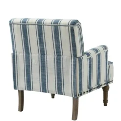 Accent Chairs-Kirkland's Home Blue White Stripe Upholstered Accent Chair Blue/White