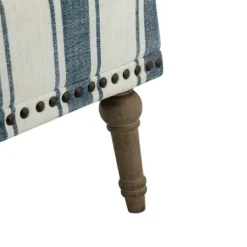 Accent Chairs-Kirkland's Home Blue White Stripe Upholstered Accent Chair Blue/White