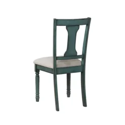 Dining Chairs-Kirkland's Home Blue Wood Upholstered Dining Chairs, Set Of 2 Blue/Gray