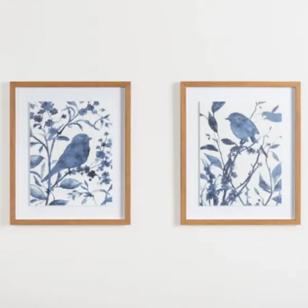 Framed Art-Kirkland's Home Bluebird On Branch Ii Framed Art Print White/Blue
