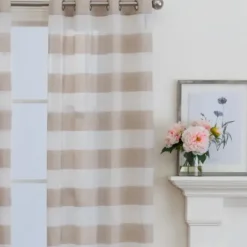 Curtains & Drapes-Kirkland's Home Blush Chenille Stripe Curtain Panel, 84 In. Pink