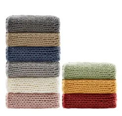 Blankets & Throws-Kirkland's Home Blush Chunky Double Knit Cozy Throw Pink
