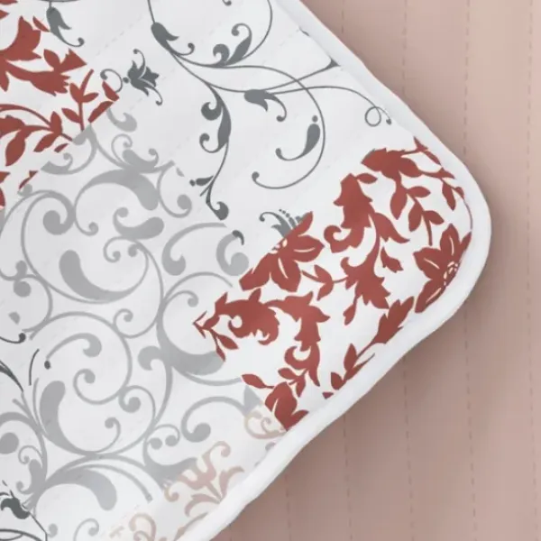 Quilts-Kirkland's Home Blush Patchwork Reversible 3-Pc. King Quilt Set Pink/White/Gray