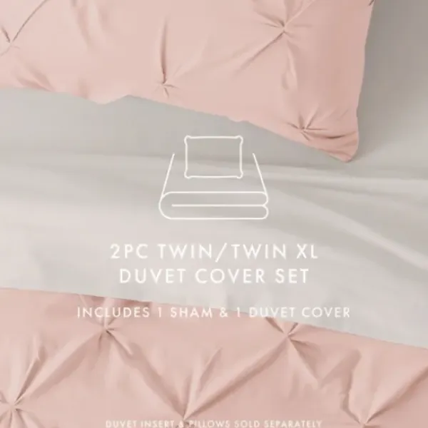 Duvets-Kirkland's Home Blush Pinched 2-Pc. Twin Duvet Cover Set Pink