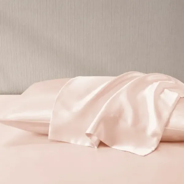 Bed Sheets-Kirkland's Home Blush Satin King 2-Pc. Pillow Case Set Pink