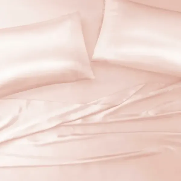 Bed Sheets-Kirkland's Home Blush Satin Standard 2-Pc. Pillow Case Set Pink