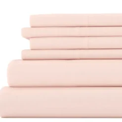 Bed Sheets-Kirkland's Home Blush Ultra Soft 6-Pc. Full Sheet Set Pink