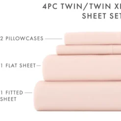 Bed Sheets-Kirkland's Home Blush Ultra Soft 4-Pc. Twin Sheet Set Pink
