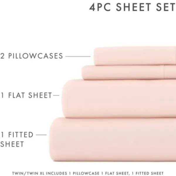 Bed Sheets-Kirkland's Home Blush Ultra Soft 3-Pc. Twin Sheet Set Pink