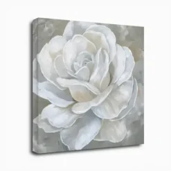 Canvas Art-Kirkland's Home Bombshell Bloom Ii Canvas Art Print, 20X20 In. White/Gray