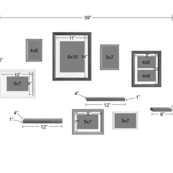 Gallery Wall Frames-Kirkland's Home Bordeaux 10-Pc. Gallery Wall Frame And Shelf Set