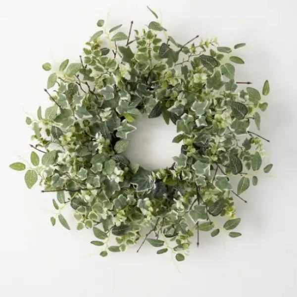 Wreaths-Kirkland's Home Botanical Foliage Wreath Green