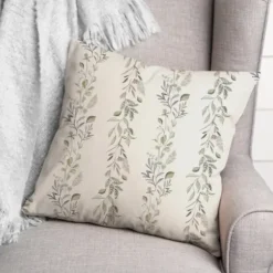 Pillows-Kirkland's Home Botanical Vines Pillow White