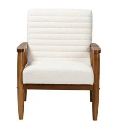 Accent Chairs-Kirkland's Home Boucle & Wood Frame Accent Chair Ivory