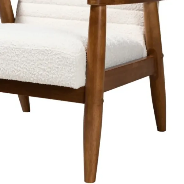 Accent Chairs-Kirkland's Home Boucle & Wood Frame Accent Chair Ivory