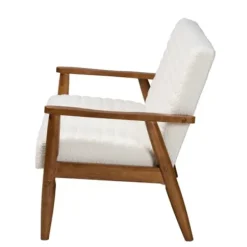 Sofas & Loveseats-Kirkland's Home Boucle & Wood Frame Loveseat Ivory