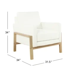 Accent Chairs-Kirkland's Home Boucle Wood Frame Accent Chair White