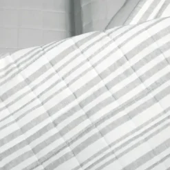 Quilts-Kirkland's Home Box Stitch Cotton King 3-Pc. Quilt Set Gray