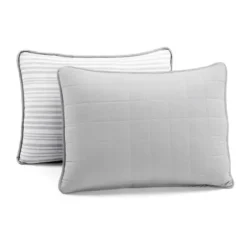 Quilts-Kirkland's Home Box Stitch Cotton King 3-Pc. Quilt Set Gray
