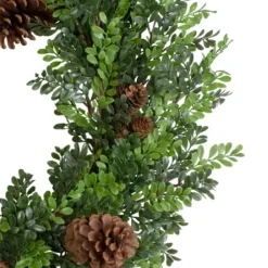 Wreaths-Kirkland's Home Boxwood Pinecone Christmas Wreath Green/Brown