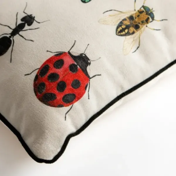 Pillows-Kirkland's Home Brackeen Bugs Pillow Ivory/Multi