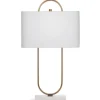 Table Lamps-Kirkland's Home Brass Open Oval Table Lamp White