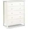 Dressers & Chests-Kirkland's Home Brazilian Pine Wood 5-Drawer Chest White