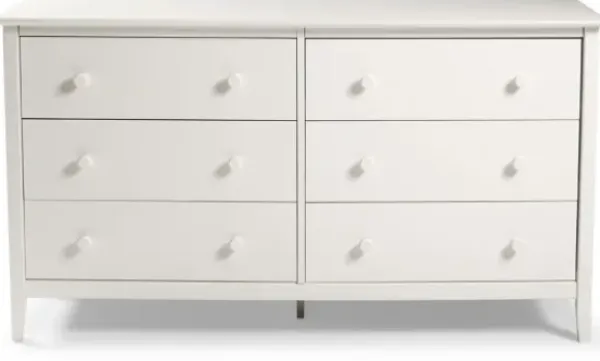 Dressers & Chests-Kirkland's Home Brazilian Pine Wood 6-Drawer Dresser White