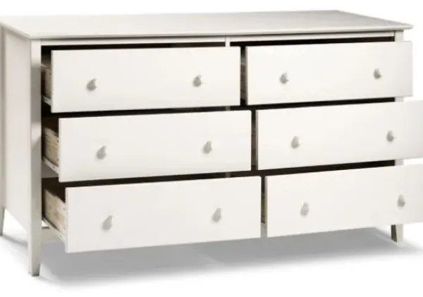 Dressers & Chests-Kirkland's Home Brazilian Pine Wood 6-Drawer Dresser White